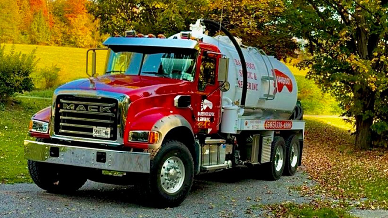 Barefoot Septic Pumper Truck in the fall